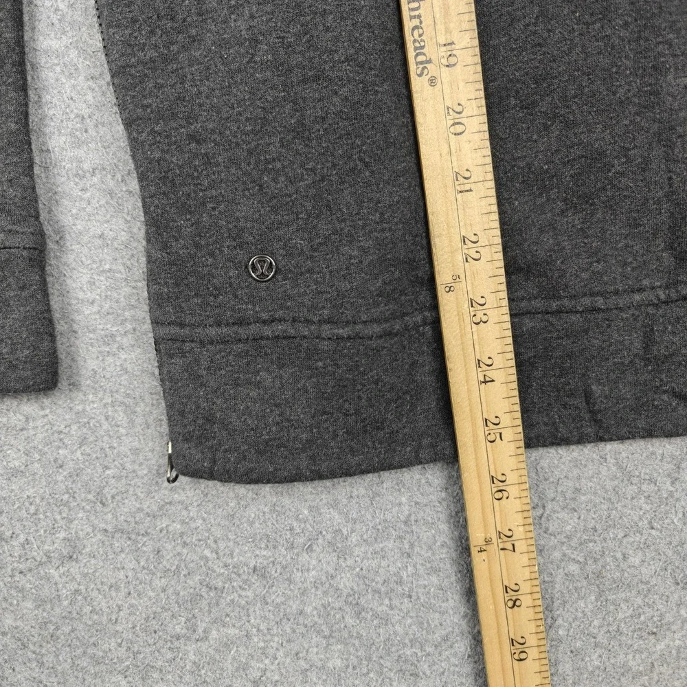 Lululemon Sweatshirt Womens 4 Gray Fleece Side Zip Pocket Crewneck Pullover